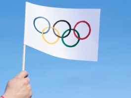 Olympics with flag